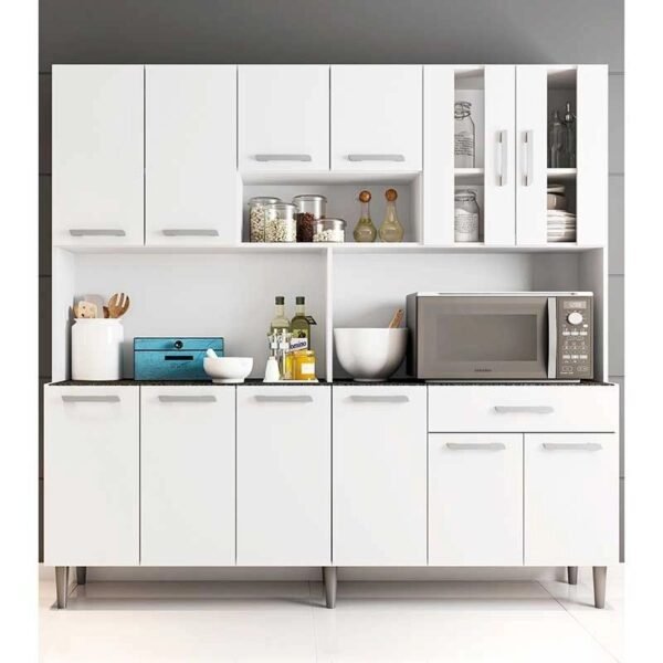 Armário de cozinha 12 portas 1 gaveta Clara Poliman Móveis - Branco