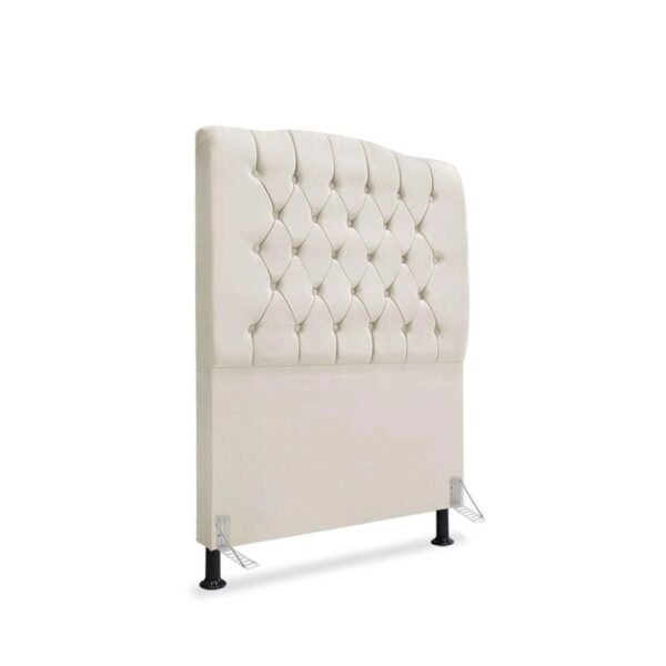 Cabeceira De Cama Box Solteiro 90 Cm Dunas - Veludo Bege Claro.