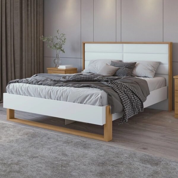 Cama Queen 160cm com LED Freetown Móveis Lopas